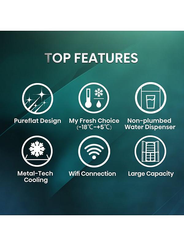 Hisense PureFlat RQ760N4IFE Smart Fridge Freezer - Black Stainless Steel - E rated - Image 5